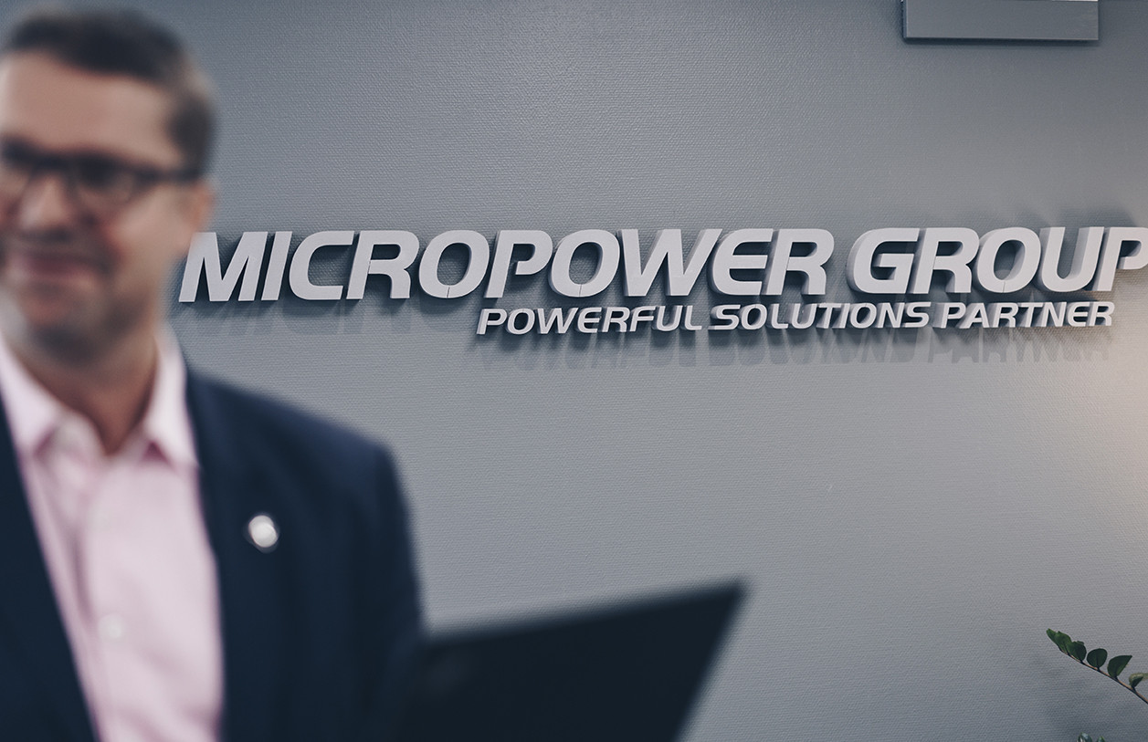 Micropower logo on a wall